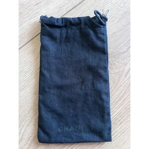 Chanel Black Drawstring Pouch Bag Glasses Case Sunglasses Pouch